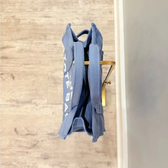 Blue Canvas Tote Crossbody Bag - Picture 3 of 7